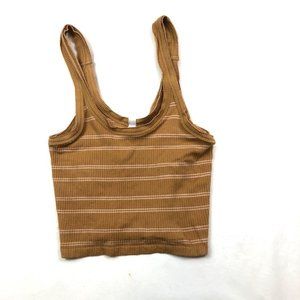 NWT Urban Outfitters Cropped Tank, Brown & White, Size M/L
